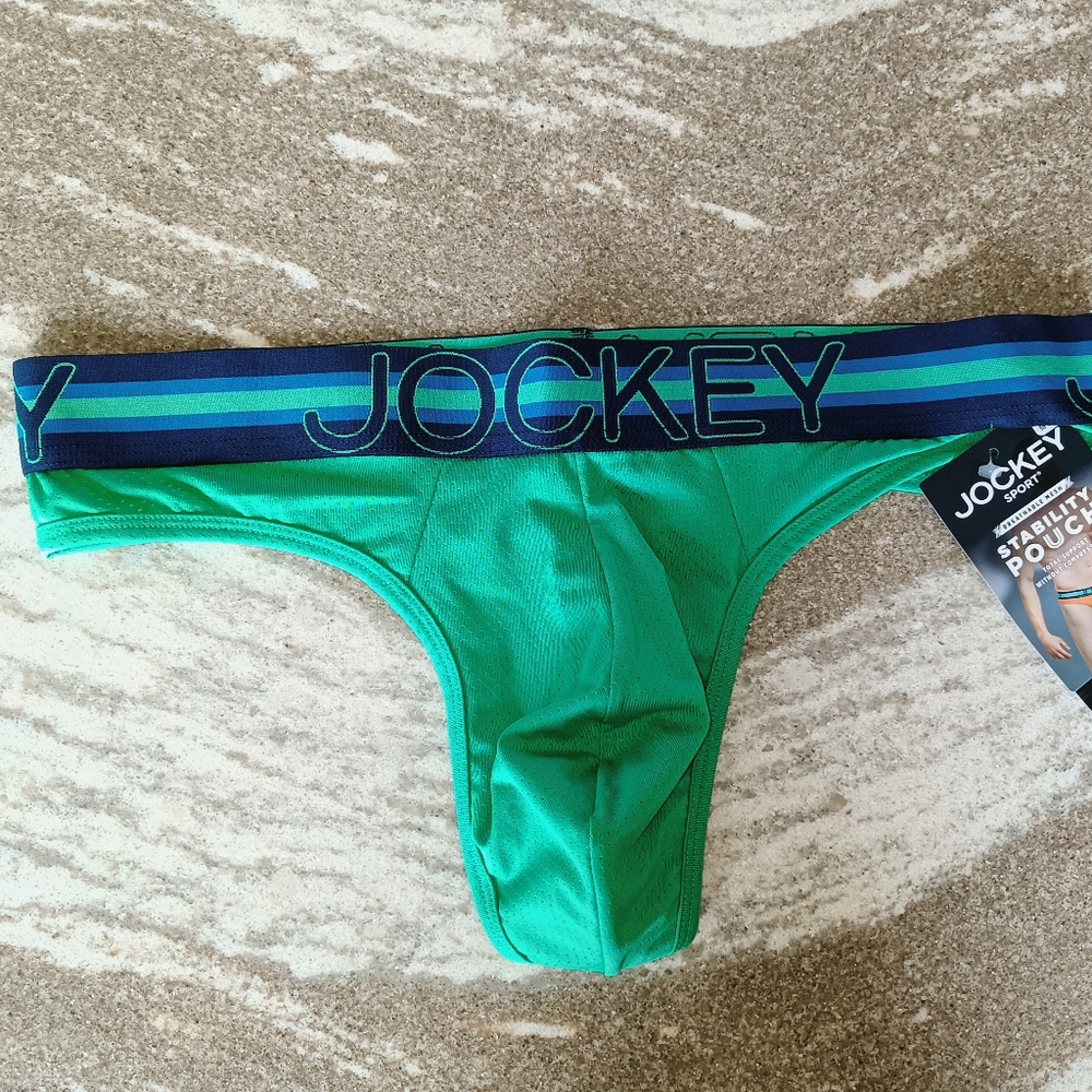 Jockey Sport Men's Stability Pouch Microfiber Thong Underwear NEW